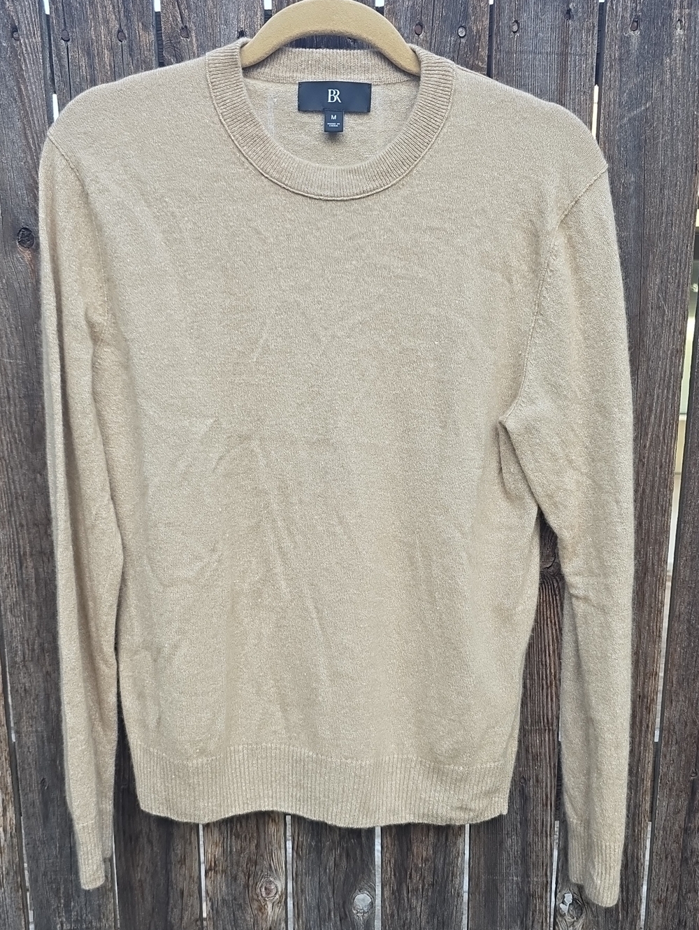 Banana Republic Men's Crewneck Sweater in Tan 62% Cashmere 38% Linen